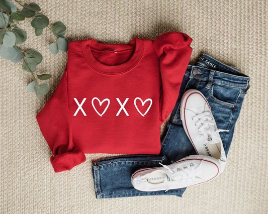 Hugs and Loves- Red Crewneck