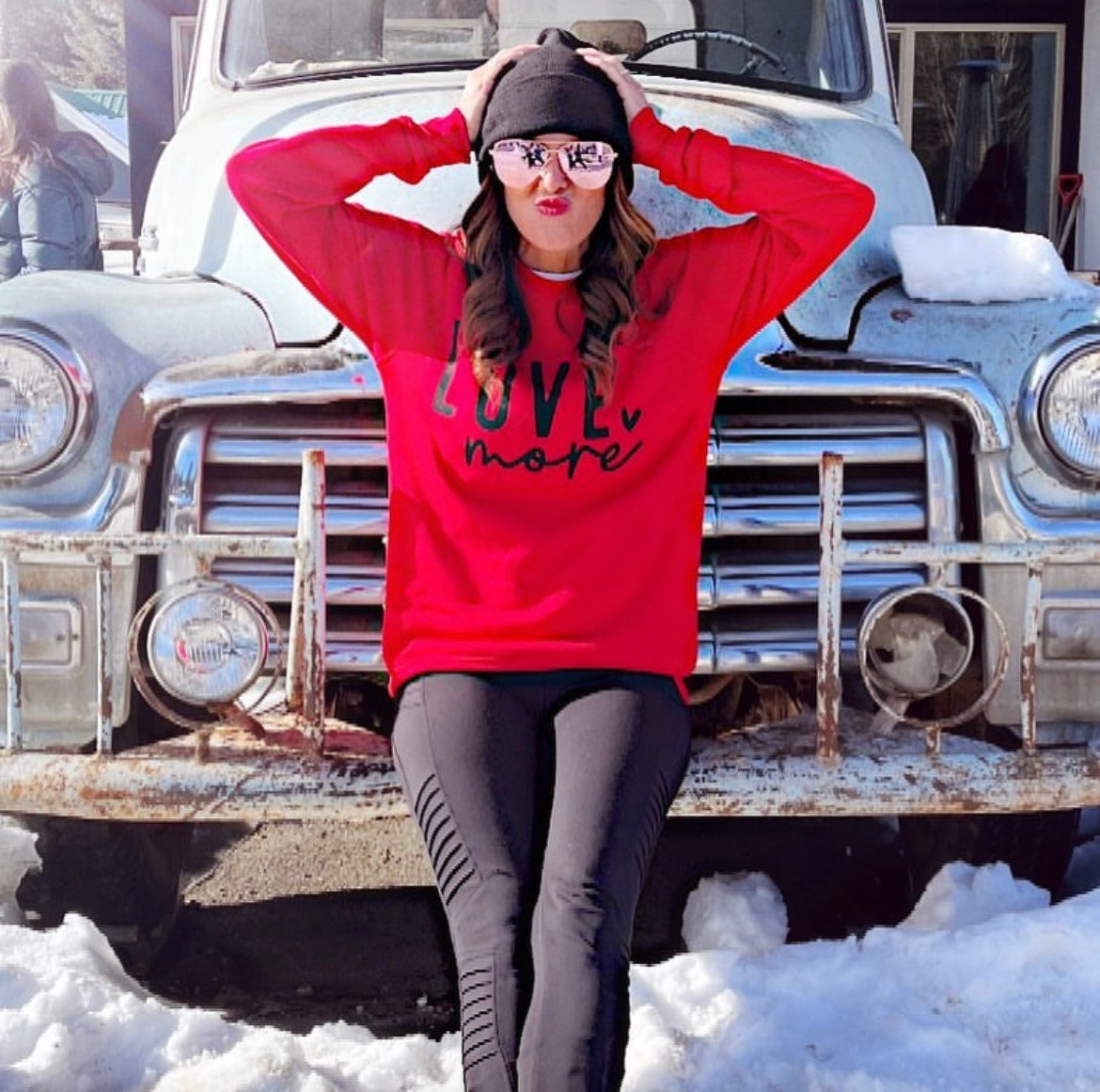 Love More- RED soft Crewneck