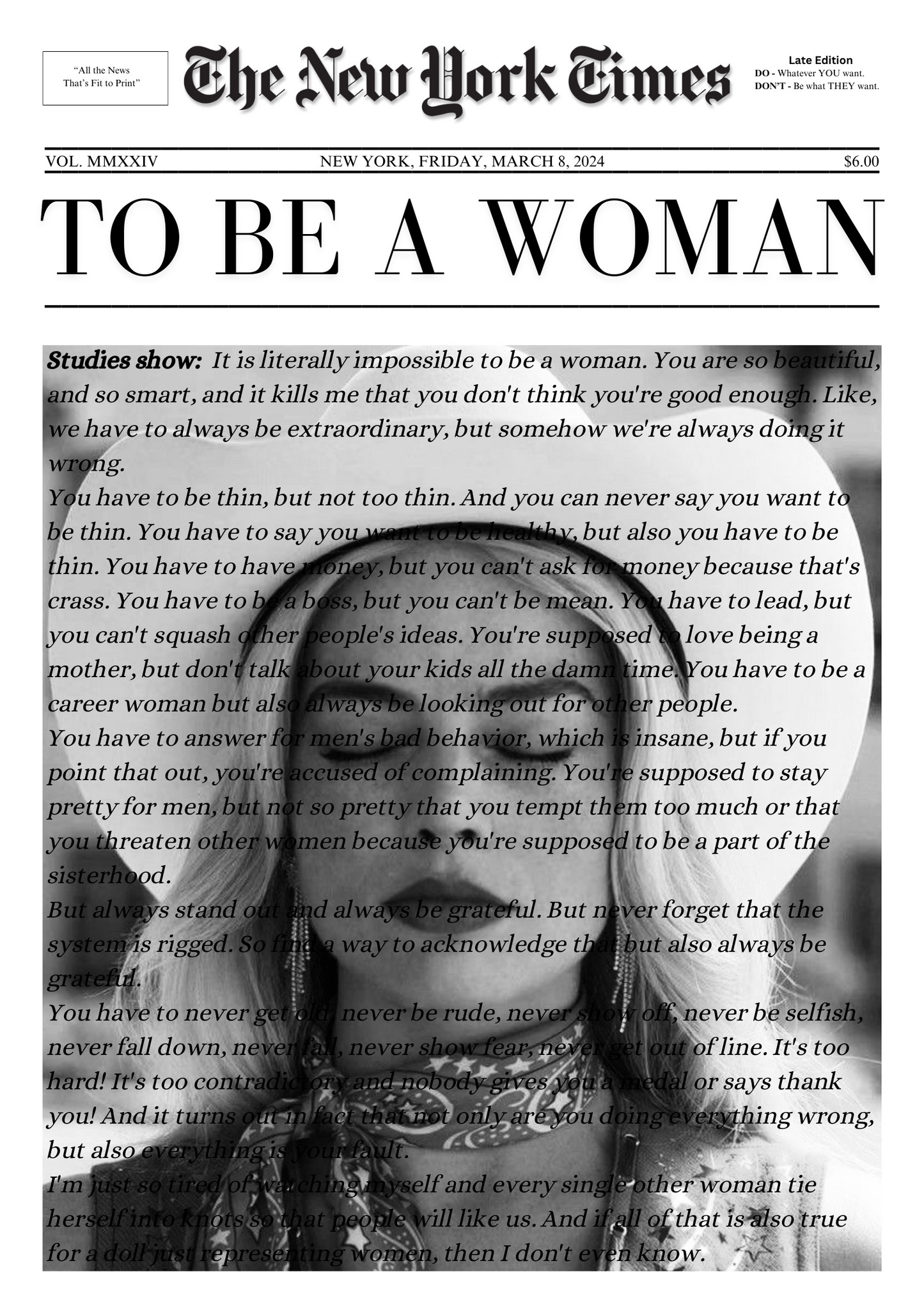 To Be A Woman- Barbie Tee