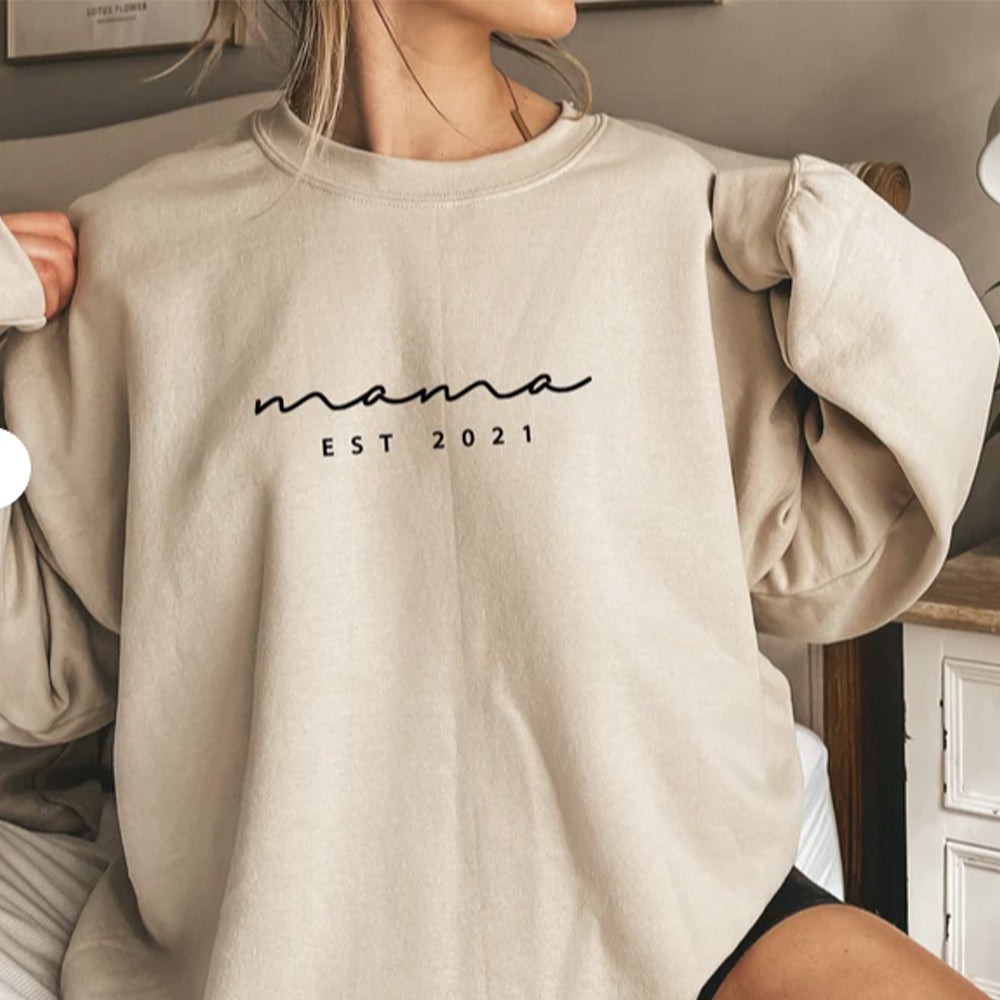 Custom Mama Est 2023 Crewneck - Unisex