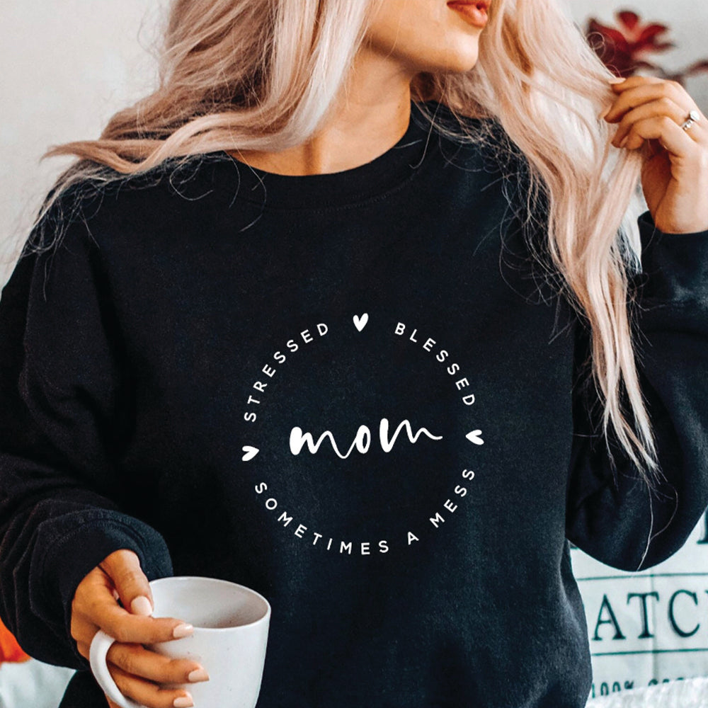 Stressed Blessed Mom Crewneck - Unisex